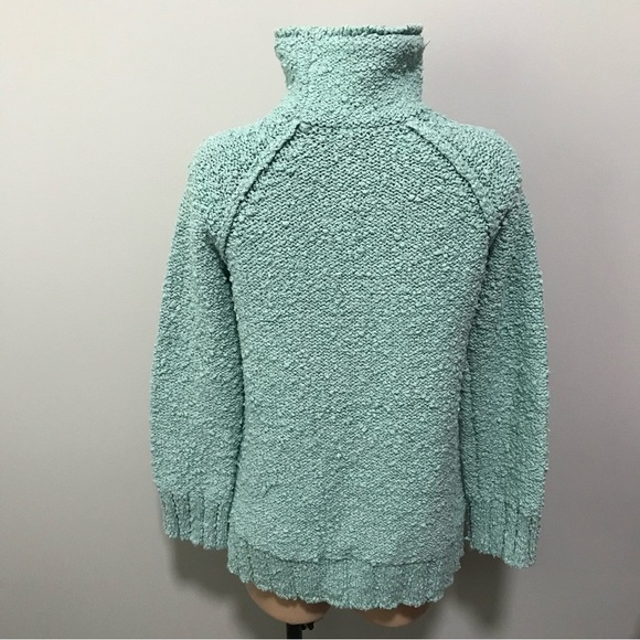 Moth Anthropologie Popcorn Mock Neck Boucle Sweater Small Womens Blue - Picture 5 of 7